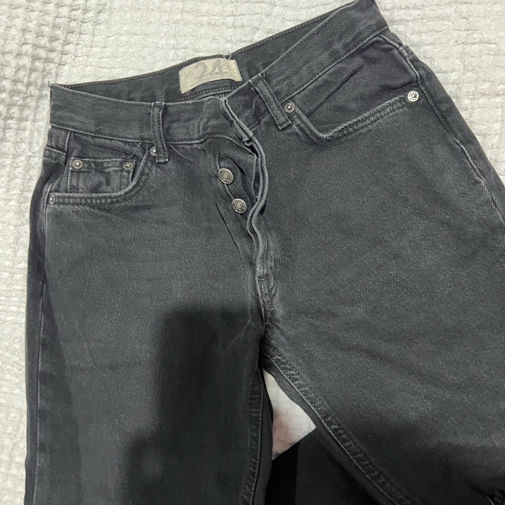 low rise black ripped free people jeans size 24